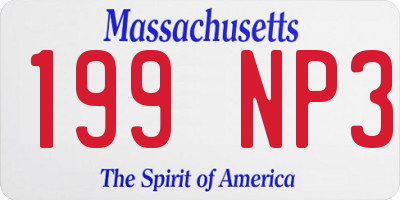 MA license plate 199NP3