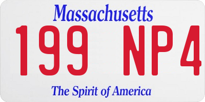 MA license plate 199NP4