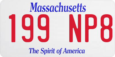 MA license plate 199NP8