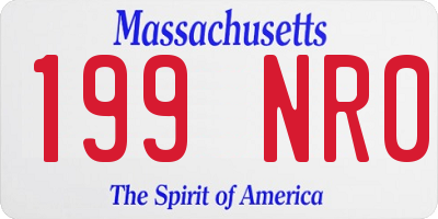 MA license plate 199NR0