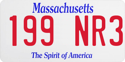 MA license plate 199NR3