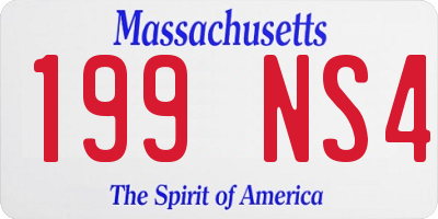 MA license plate 199NS4