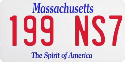 MA license plate 199NS7