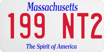 MA license plate 199NT2