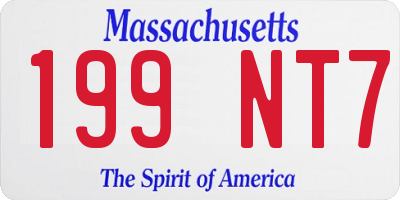 MA license plate 199NT7