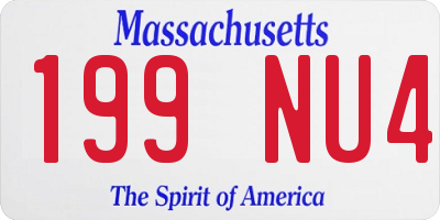 MA license plate 199NU4