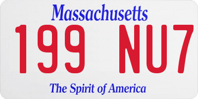 MA license plate 199NU7