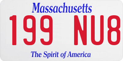 MA license plate 199NU8