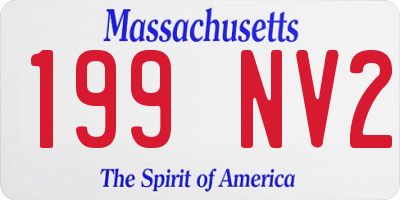 MA license plate 199NV2