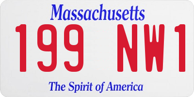 MA license plate 199NW1