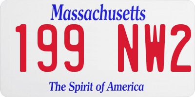 MA license plate 199NW2