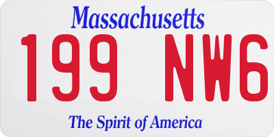 MA license plate 199NW6
