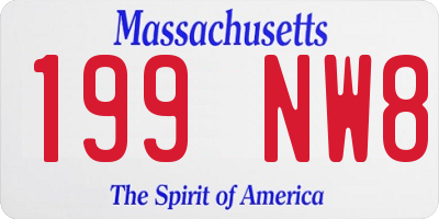 MA license plate 199NW8
