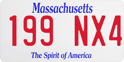 MA license plate 199NX4