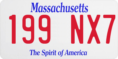 MA license plate 199NX7