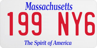MA license plate 199NY6