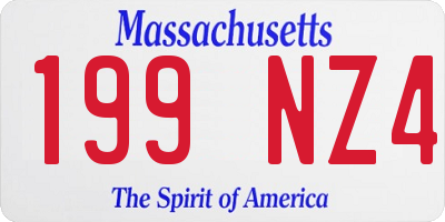 MA license plate 199NZ4