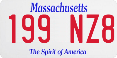 MA license plate 199NZ8