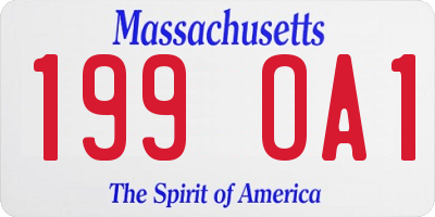 MA license plate 199OA1
