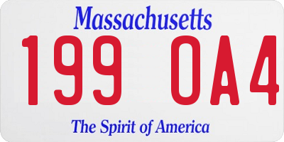 MA license plate 199OA4