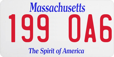 MA license plate 199OA6