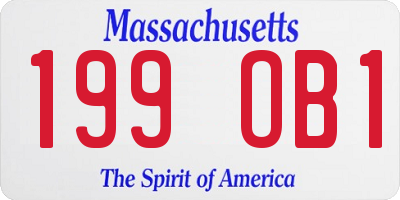 MA license plate 199OB1
