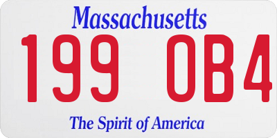 MA license plate 199OB4