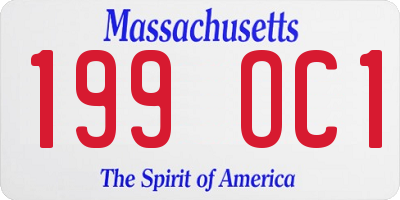 MA license plate 199OC1