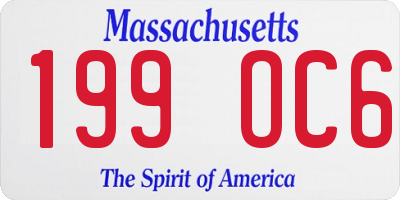 MA license plate 199OC6