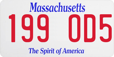 MA license plate 199OD5