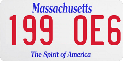MA license plate 199OE6