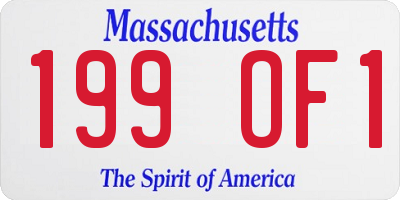 MA license plate 199OF1