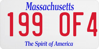 MA license plate 199OF4