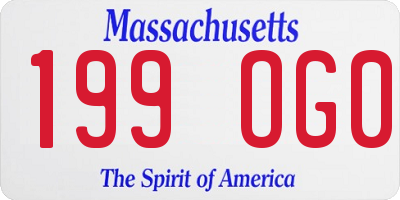 MA license plate 199OG0