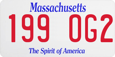 MA license plate 199OG2