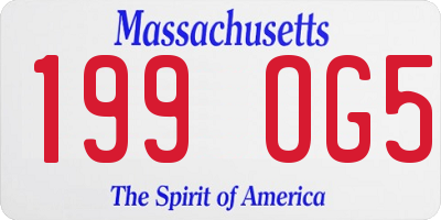 MA license plate 199OG5