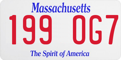 MA license plate 199OG7