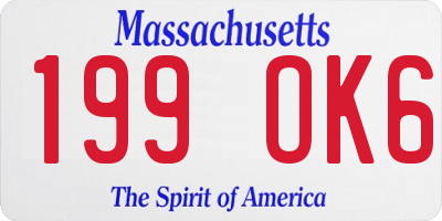 MA license plate 199OK6
