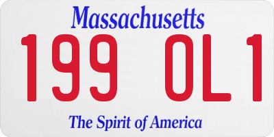 MA license plate 199OL1