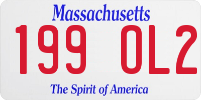 MA license plate 199OL2