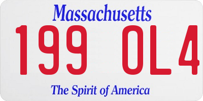 MA license plate 199OL4