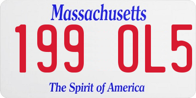 MA license plate 199OL5