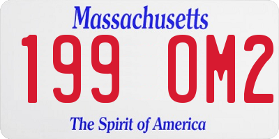 MA license plate 199OM2
