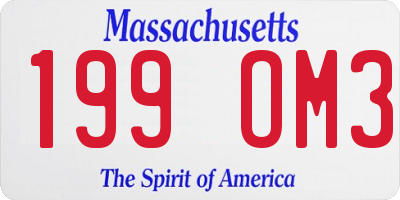 MA license plate 199OM3