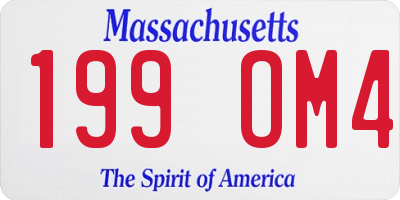 MA license plate 199OM4