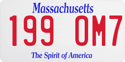 MA license plate 199OM7