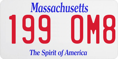 MA license plate 199OM8