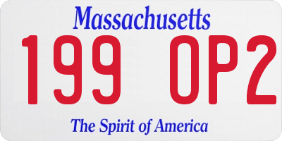 MA license plate 199OP2