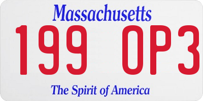 MA license plate 199OP3
