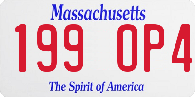 MA license plate 199OP4